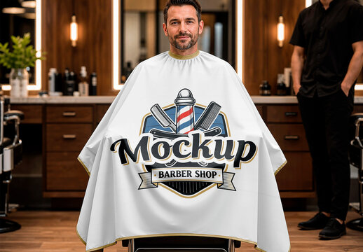Barber Cape Salon Mockup