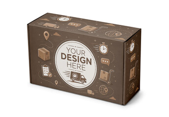 Cardboard Shipping Box Mockup