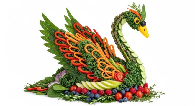 Swan vegetable art, creative food design