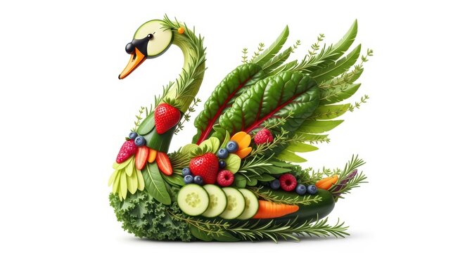 Swan vegetable art, creative food decoration