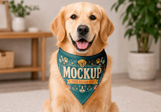 Dog Bandana Living Room Mockup