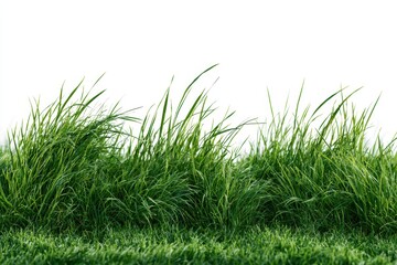 Obraz premium Green grass blades isolated on white background