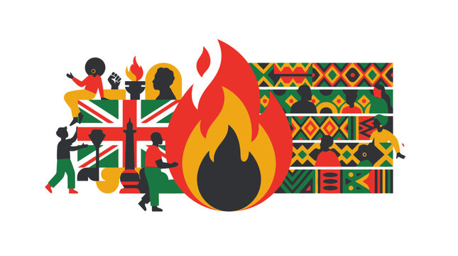 Black History Month Celebration and Social Justice Concept Art