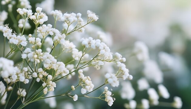 Delicate Gypsophila Elegance A Close Up Of White Babys Breath Flowers