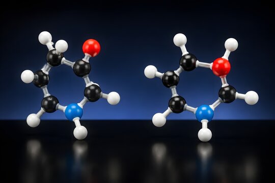 Isomer molecular models placed side by side with matching atom colors different arrangements for comparison