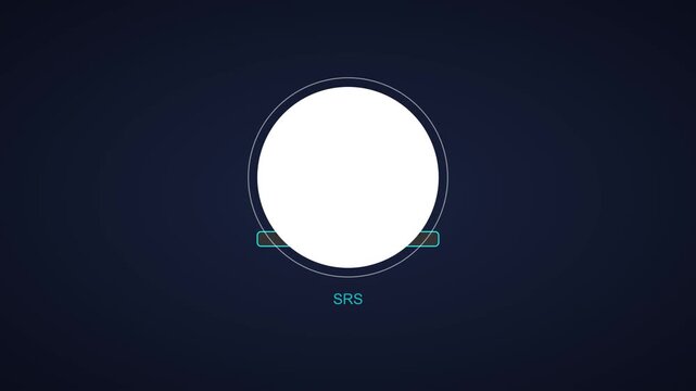 Minimalist srs abstract circle motion with pulsing animation 4k white sphere and digital interface motion circle