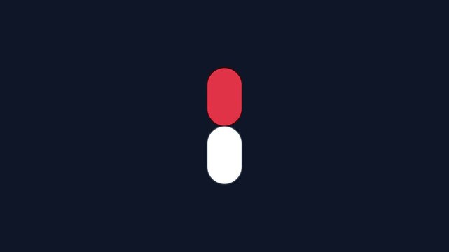 Minimalist toggle switch animation: red and 4k white pill button ui interaction