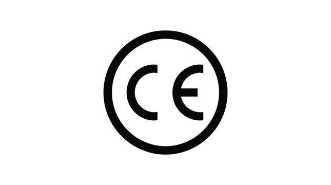 CE marking symbol icon. European conformity certification sign for product safety.