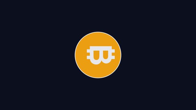 Rotating bitcoin symbol animation: cryptocurrency digital currency for finance and blockchain technology projects 4k