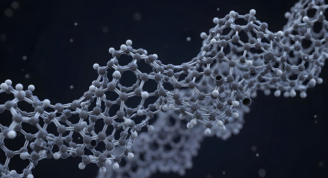 Abstract molecular structure of a carbon nanotube or graphene lattice - scientific and technological background