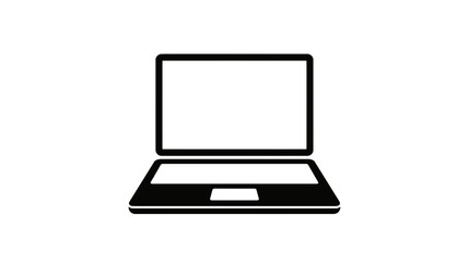 Simple Laptop Icon on White Background © purnama