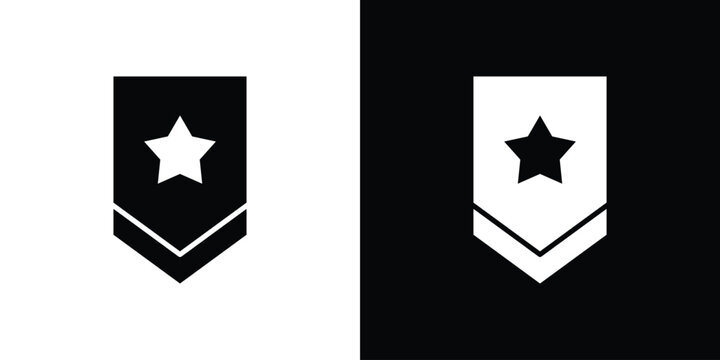 Military rank badge icon lineart symbols pack. EPS10