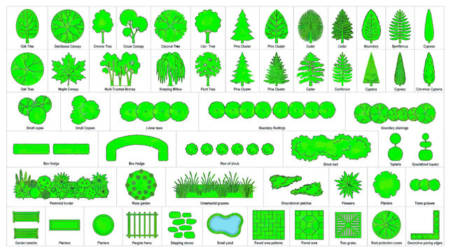 Top View Greenery Collection for Landscape Design