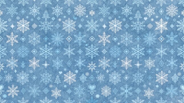 Norway pattern blue winter snowflake background with snowflake scandinavian seamless wallpaper wrapping background