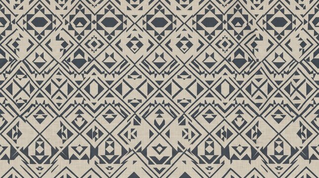 Norway pattern dark geometric diamond tribal textile print with geometric scandinavian rosemaling ornament decorative