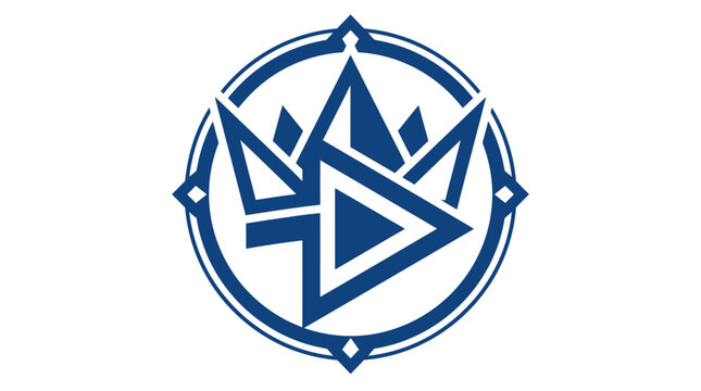 Abstract Crown Play Button Logo Symbol