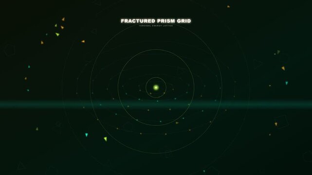 Futuristic HUD UI Display with Fractured Prism Grid and Temporal Energy Lattice, Glowing Sci-Fi Interface Animation Isolated on Solid Background