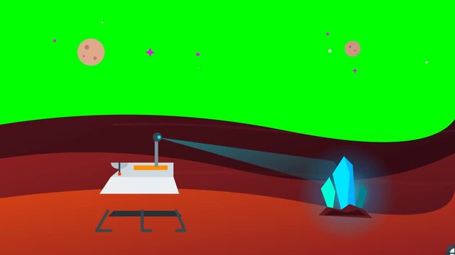Futuristic Laser Scanning Alien Crystal Surface Animation.. 4k SVG Loop Animation