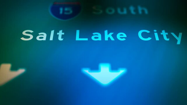 Crime Filler Shot - Cinematic Utah Highway Sign - Salt Lake City.