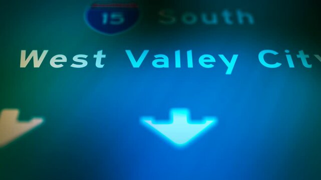 Crime Filler Shot - Cinematic Utah Highway Sign - West Valley City.