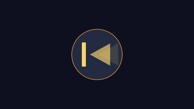 Animated skip to beginning with rewind motion effect for user interface animation 4k media player