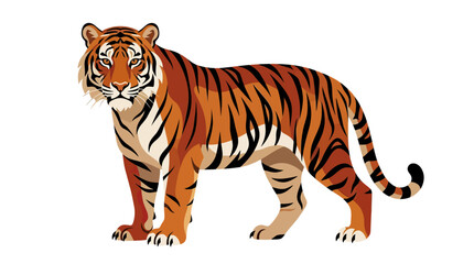 Obraz premium Stunning Vector Illustration of a Majestic Tiger Standing