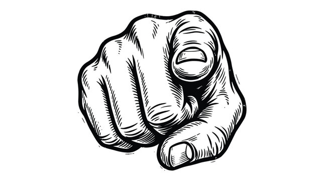 Hand pointing forward gesture. Human finger indicating direction or choosing you.