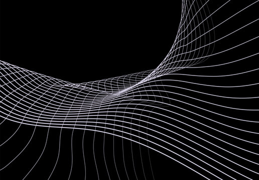 Abstract flowing lines graphic composition with monochrome moire pattern effect abstract geometric.wave, light, lines, wallpaper, fractal, line, design, illustration, technology, motion, backdrop.