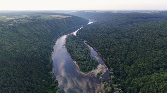 Explore Dniester River and canyon in Ukraine with aerial views of nature and landscape during summer