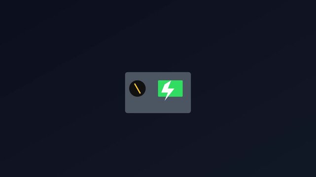 Minimalist battery charging animation with dynamic lightning bolt symbol for ui and ux 4k