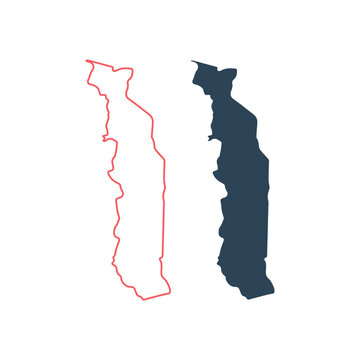 Togo map icons set Africa logo design illustration