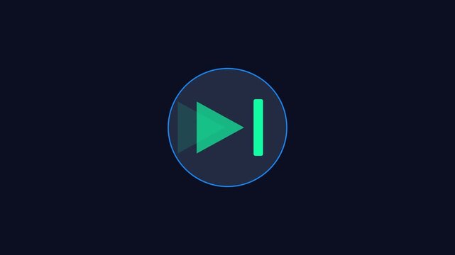 Minimalist play next button animation with smooth motion for digital media interfaces 4k