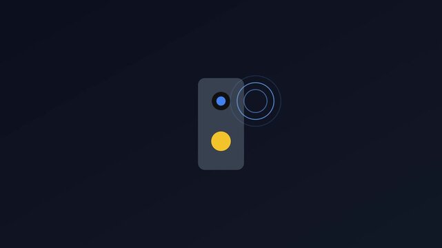 Minimalist smart home security camera animation with pulsing wi-fi signal notification 4k motion wifi