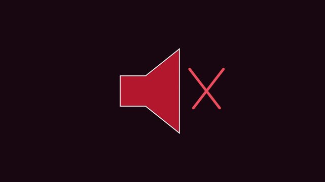 Muted speaker animation: digital sound off symbol for ui and web 4k