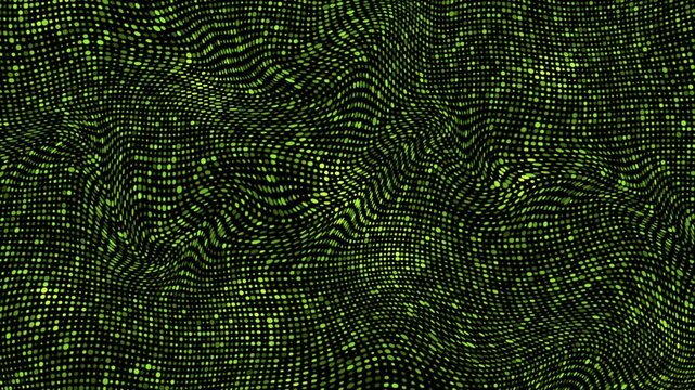 Concept abstract minimal background with green dotted topographic wavy pattern. Technology motion design. Seamless loop. Video animation Ultra HD 4K 3840x2160