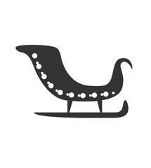 Obraz premium Christmas Sleigh Silhouette Vector Icon
