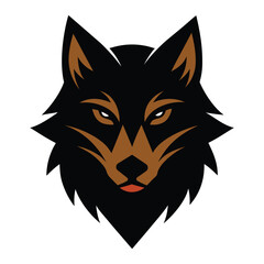 Fototapeta premium Stylized Wolf Head Mascot Logo Modern Geometric Animal Face Vector Illustration Isolated on White Background