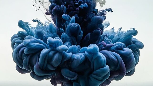 Large blue and purple ink cloud on white.