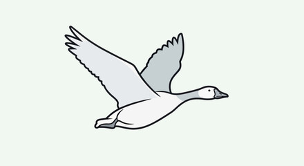Obraz premium White flying goose silhouette illustration in profile