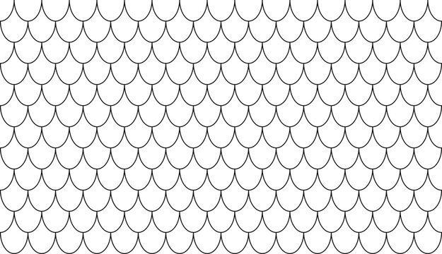 Fish Scale Pattern Vector,  Seamless Scalloped Decorative Background