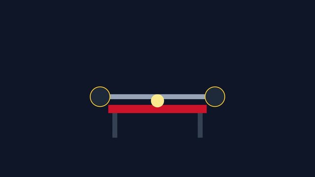 Minimalist ping pong table animation with bouncing ball and paddle motion 4k table tennis motion sports