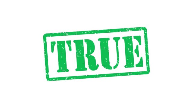 Green true rubber stamp animation video