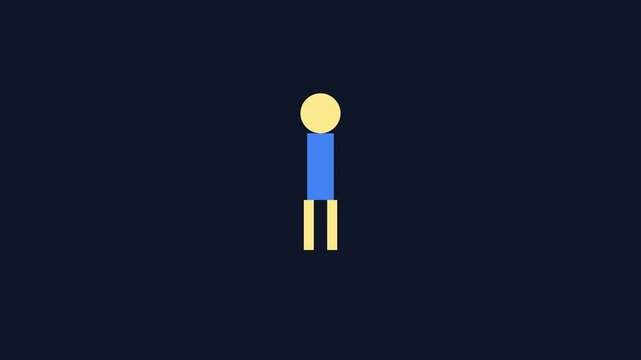 Minimalist stick figure character animation on dark 4k background, for motion and, explainer motion explainer