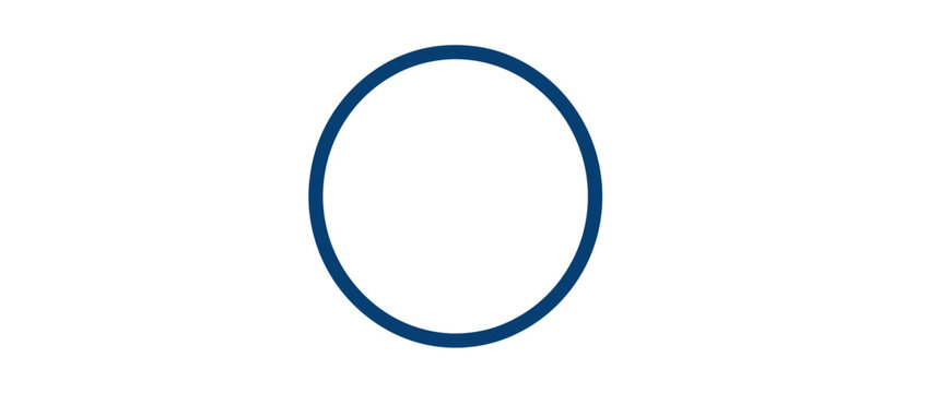 Simple Blue Circle Outline on White Background
