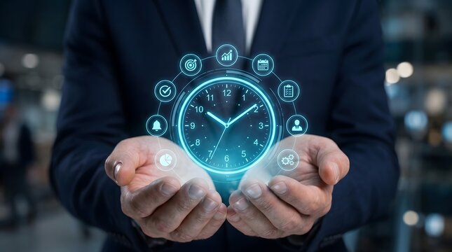 Professional touching digital clock interface for time management