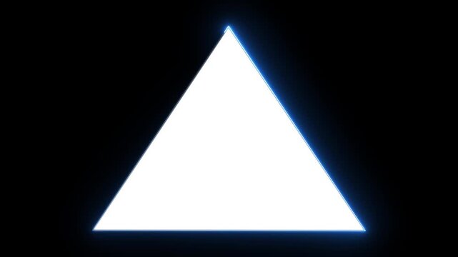 Neon triangle icon on black background