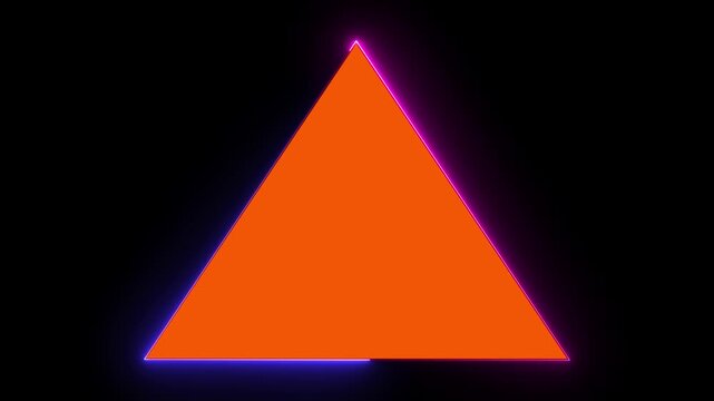 Neon triangle icon on black background