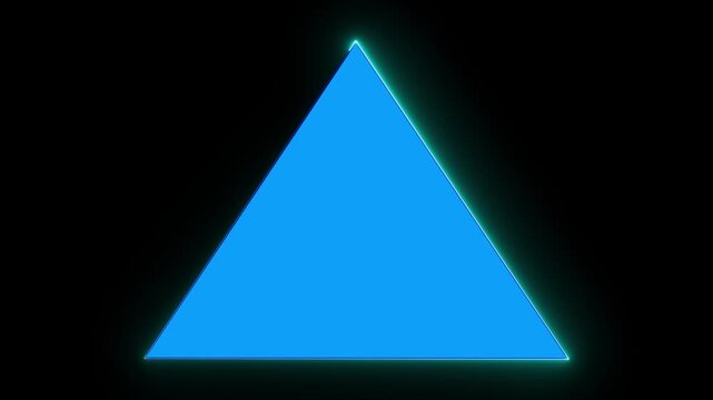 Neon triangle icon on black background