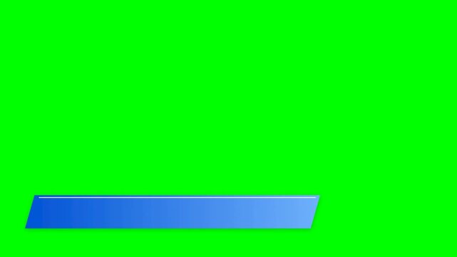 Blue abstract graphic element for lower thirds on a vibrant green background, perfect for video editing and motion graphics projects