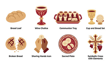 Obraz premium Catholicism Icon Set Vector Illustration
